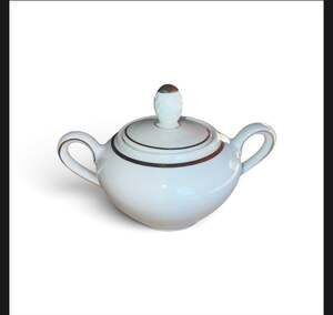 Winterling Bavaria Sugar Bowl with Lid 24 White Gold Trim Vintage